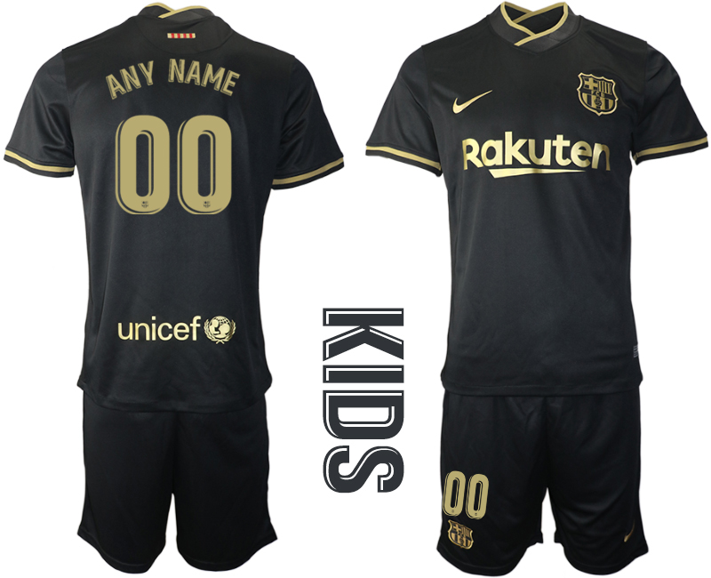 Youth 2020-2021 club Barcelona away customized black Soccer Jerseys->barcelona jersey->Soccer Club Jersey
